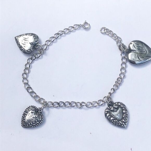 Vintage Sterling Silver Bracelet with Lockets 1899 - Picture 1 of 9